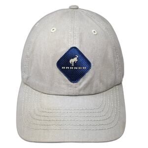 Bronco Slideback Baseball Cap Beige One Size Adjustable Embroidered 6 Panel